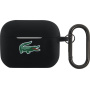 Lacoste Croc Logo husă din silicon cu carabină pentru AirPods Pro 2 (2022) - negru