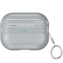 Carcasă cu model fibră de carbon pentru AirPods Pro 2 (2022) - gri