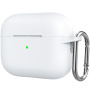 Husă de protecție din silicon cu carabină pentru AirPods Pro 2 (2022) cu conector Lightning - alb