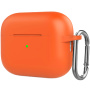 Husă de protecție din silicon cu carabină pentru AirPods Pro 2 (2022) cu conector Lightning - portocaliu