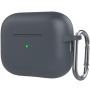 Husă de protecție din silicon cu carabină pentru AirPods Pro 2 (2022) cu conector Lightning - gri închis