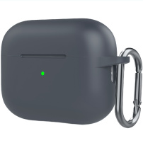 Husă de protecție din silicon cu carabină pentru AirPods Pro 2 (2022) cu conector Lightning - gri închis