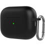 Husă de protecție din silicon cu carabină pentru AirPods Pro 2 (2022) cu conector Lightning - negru