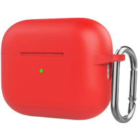 Husă de protecție din silicon cu carabină pentru AirPods Pro 2 (2022) cu conector Lightning - roșu