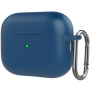 Husă de protecție din silicon cu carabină pentru AirPods Pro 2 (2022) cu conector Lightning - albastru închis