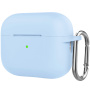 Husă de protecție din silicon cu carabină pentru AirPods Pro 2 (2022) cu conector Lightning - albastru deschis