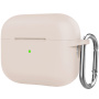 Husă de protecție din silicon cu carabină pentru AirPods Pro 2 (2022) cu conector Lightning - bej