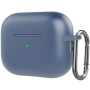 Husă de protecție din silicon cu carabină pentru AirPods Pro 2 (2022) cu conector Lightning - albastru-gri
