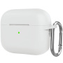 Husă de protecție din silicon cu carabină pentru AirPods Pro 2 (2022) cu conector Lightning - albastru strălucitor în întuneric