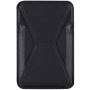 Buzunar magnetic pentru card cu stand pentru iPhone - negru