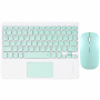 Set tastatură wireless cu touchpad și mouse wireless Bluetooth - mentol