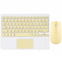 Set tastatură wireless cu touchpad și mouse wireless Bluetooth - galben