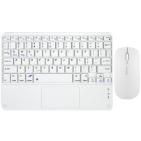 Set tastatură wireless cu touchpad și mouse wireless Bluetooth - alb