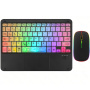 Set tastatură wireless retroiluminată cu touchpad și mouse fără fir - negru
