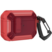 Husă super durabilă cu carabină pentru AirPods Pro 2 (2022) - roșu