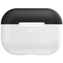 Husă din silicon bicolor pentru AirPods Pro - alb-negru