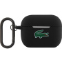 Lacoste Croc Logo husă din silicon cu carabină pentru AirPods Pentru - negru