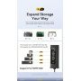 ESSAGER ES-HB01 hub 7în1 - disc SSD / slot pentru card SD / TF / 2x USB-C / 2x USB-A la USB-C - gri închis
