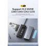 ESSAGER ES-HB01 hub 7în1 - disc SSD / slot pentru card SD / TF / 2x USB-C / 2x USB-A la USB-C - gri închis