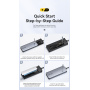 ESSAGER ES-HB01 hub 7în1 - disc SSD / slot pentru card SD / TF / 2x USB-C / 2x USB-A la USB-C - gri închis