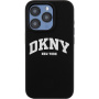 Husă din silicon DKNY Arch Logo cu MagSafe pentru iPhone 15 Pro Max - negru