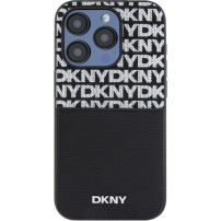 Carcasă DKNY Repeat Pattern cu buzunar pentru carduri pentru iPhone 15 Pro - negru