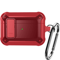Husă super durabilă cu carabină pentru AirPods Pro - roșu