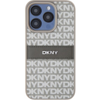 Carcasă DKNY Repeat Pattern Tonal Stripe pentru iPhone 14 Pro - bej