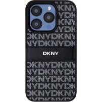 Carcasă DKNY Repeat Pattern Tonal Stripe pentru iPhone 15 Pro - negru