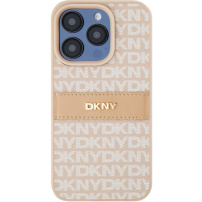 Carcasă DKNY Repeat Pattern Tonal Stripe pentru iPhone 15 Pro - roz