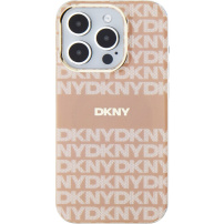 DKNY Husă cu dungi tonale cu model repetat cu MagSafe pentru iPhone 13 Pro Max - roz