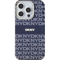 Carcasă DKNY Repeat Pattern Tonal Stripe cu MagSafe pentru iPhone 15 Pro - albastru închis