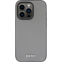 DKNY Husă cu sigla din metal argintiu cu MagSafe pentru iPhone 14 Pro - gri