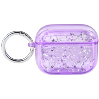 Carcasă transparentă cu sclipici pentru AirPods Pentru - violet