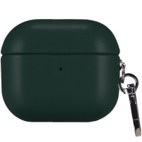 Husă din piele PU cu carabină pentru AirPods 4 / 5 - verde închis