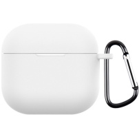 Huză de protecție din silicon cu carabină pentru AirPods 4 / 5 - alb