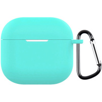 Husă de protecție din silicon cu carabină pentru AirPods 4 / 5 - turcoaz