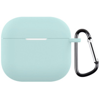 Husă de protecție din silicon cu carabină pentru AirPods 4 / 5 - mentă