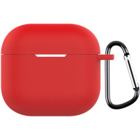 Husă de protecție din silicon cu carabină pentru AirPods 4 / 5 - roșu