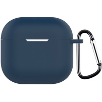Husă de protecție din silicon cu carabină pentru AirPods 4 / 5 - albastru închis