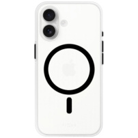 FIXED Husă MagPurity transparentă cu negru MagSafe pentru iPhone 16 - transparent