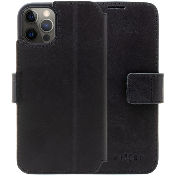 FIXED ProFit carcasă din piele pentru iPhone 12 Pro Max - negru
