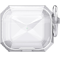 Husă transparentă rezistentă cu ramă colorată pentru AirPods 4 / 5 - alb