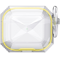 Husă transparentă rezistentă cu ramă colorată pentru AirPods 4 / 5 - galben