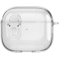 Husă transparentă cu închidere și carabină pentru AirPods 4 / 5 - transparent