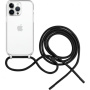 Husă transparentă cu șnur FIXED Pure Neck pentru iPhone 14 Pro - negru