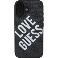 Guess Husă cu logo Big Love 4G cu MagSafe pentru iPhone 16 - gri