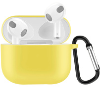 Husă de protecție din silicon cu carabină pentru AirPods 3 - galben