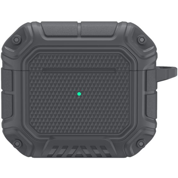Husă rezistentă cu carabină pentru AirPods 3 - gri