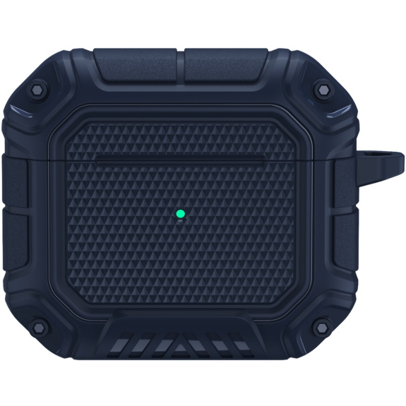 Husă rezistentă cu carabină pentru AirPods 3 - albastru